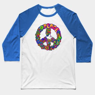 Tie Dye Flower Power Peace Sign Baseball T-Shirt